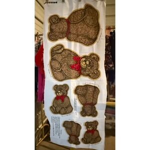 Cranston Village Teddy Bear Cut and Sew Cotton Fabric Panel Vintage Style DIY